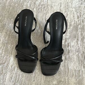 Crocodile print strap heels